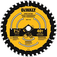 DeWALT DWA171440B10 Circular Saw Blade, 7-1/4 in Dia, 5/8 in Arbor, 40-Teeth, Tungsten Carbide Cutting Edge, Pack of 10 