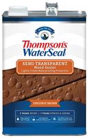 Thompsons WaterSeal TH.092301-16 Waterproofing Stain, Semi-Transparent, Liquid, Chestnut Brown, 1 gal, Pack of 4 