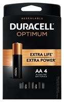 Duracell 032556 Battery, AA Battery, Alkaline, 4/PK 