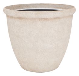 Landscapers Select PT-S010-C Planter, 17-3/4 in Dia, Round, Resin, Stone, Stone 6 Pack 
