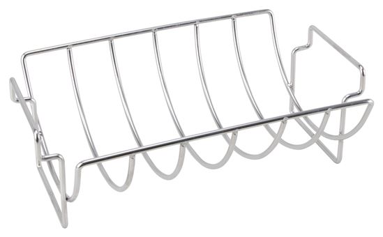 Omaha BBQ-37237 Rib and Roast Holder, 14-1/2 in L, Stainless Steel, Stainless Steel, Build-in Handle - VORG9422064