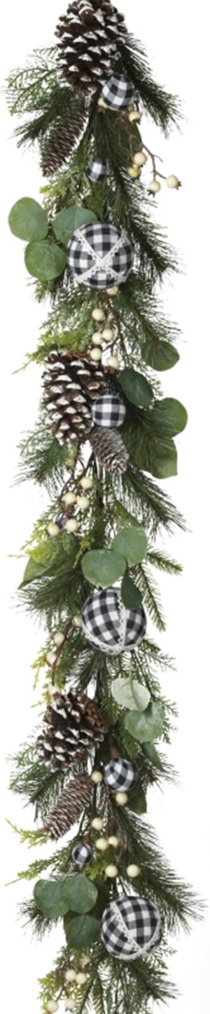 Gerson 2539100 Pine and Berry Holiday Garland, 5 ft L  16 Pack