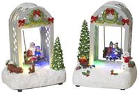 Gerson 2485880 Christmas Collectible, 7.09 in H, Lighted Holiday Trellis  6 Pack 
