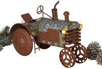 Gerson 2495730 Christmas Collectible, 10.4 in H, Ant Tractor, Metal  4 Pack 
