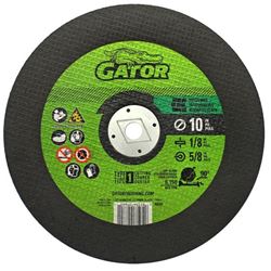 Gator 9660 Cut-Off Wheel, 10 in Dia, 3/32 in Thick, 5/8 in Arbor, Aluminum Oxide Abrasive 