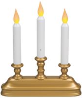 Xodus Innovations FPC1330B Candle, 10-1/4 in H Candle, Antique Brass/White Candle, D Alkaline Battery, LED Bulb, Pack of 3 