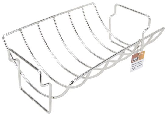 Omaha BBQ-37237 Rib and Roast Holder, 14-1/2 in L, Stainless Steel, Stainless Steel, Build-in Handle - VORG9422064