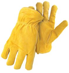 Boss 7186J Gloves, XL, Keystone Thumb, Elastic Cuff, Yellow 