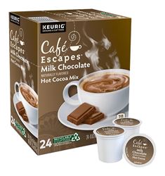 KEURIG CAFE ESCAPES 5000330121 K-Cup Pod, Milk Chocolate Flavor, Yes Caffeine Box 4 Pack 