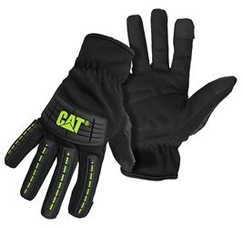 CAT CAT012240X High-Impact, Touch Screen Utility Gloves, Mens, XL, Open, Shirred Elastic Back Cuff, Spandex, Black 