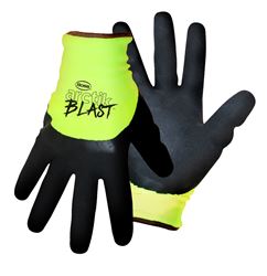 Boss ARCTIK BLAST 7845L Gloves, Mens, L, Knit Wrist Cuff, Latex Coating, Nylon Glove, Black/Green 
