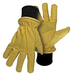 Boss 4190-L Gloves, L, Keystone Thumb, Knit Wrist Cuff, Cow Leather 