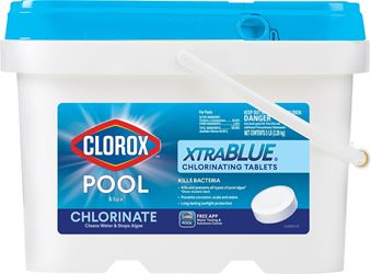Clorox POOL & Spa XtraBlue 23005CLX Chlorinating Tablet, Solid, Chlorine, 5 lb 4 Pack 