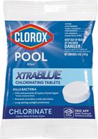 Clorox Pool & Spa XtraBlue 24201CLX Chlorinating Tablet, Solid, Chlorine, 8 oz 40 Pack 