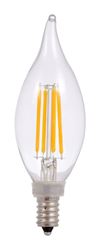 Sylvania 40207 LED Bulb, Decorative, B10 Flame Tip Lamp, 60 W Equivalent, E12 Lamp Base, Dimmable, Daylight Light 