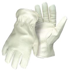 Boss 7191L Gloves, L, Keystone Thumb, Open, Shirred Elastic Back Cuff, Pigskin Leather, Tan 