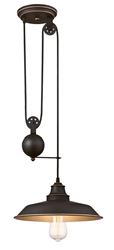 Westinghouse 63632 Pulley Pendant Light with Highlights, 120 V, 1-Lamp, Oil Rubbed Bronze Fixture 