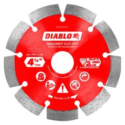 Diablo DMADS0450 Saw Blade, 4-1/2 in Dia, Segmented Rim, 1/PK 