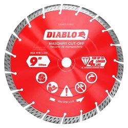 Diablo DMADST0900 Saw Blade, 9 in Dia, Segmented Rim 