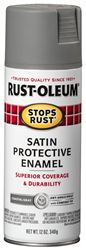 Stops Rust 312819 Rust-Preventative Spray Paint, Satin, Coastal Gray, 12 oz, Can  6 Pack