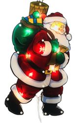 Hometown Holidays 36603 Double-Sided Santa, 3 A, 125 V, 20-Lamp, Diode Lamp, Clear Light, Black/Green/Red/White  12 Pack
