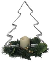 Hometown Holidays 23605 Tree Galvanized Metal with Candle, PVC/Metal, White/Silver, Galvanized Metal  4 Pack 