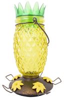 Perky-Pet 9110-2 Top-Fill Bird Feeder, Pineapple Top, 28 oz, Nectar, 5 -Port/Perch, Glass/Plastic, 10.63 in H, Pack of 2 