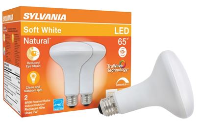 Sylvania 40728 Natural LED Bulb, Spotlight, BR30 Lamp, 65 W Equivalent, E26 Lamp Base, Dimmable, Frosted 
