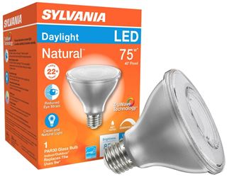 Sylvania 40917 Natural LED Bulb, Spotlight, PAR30 Lamp, E26 Lamp Base, Dimmable, Clear, Daylight Light 