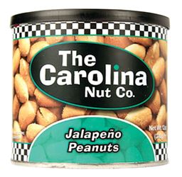 The Carolina Nut Co. 11045 Peanuts, Jalapeno Flavor, 12 oz Can 6 Pack 
