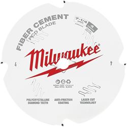 Milwaukee 48-40-7000 Circular Saw Blade, 7-1/4 in Dia, 5/8 in Arbor, 4-Teeth, Polycrystalline Diamond Cutting Edge 