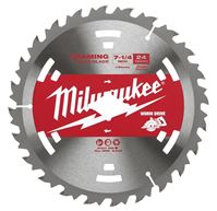 Milwaukee 48-41-0713 Circular Saw Blade, 7-1/4 in Dia, 5/8 in Arbor, 24-Teeth, Carbide Cutting Edge, Pack of 10 