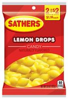 Sathers 2681 Drop Candy, Lemon Flavor, 3.6 oz 12 Pack 