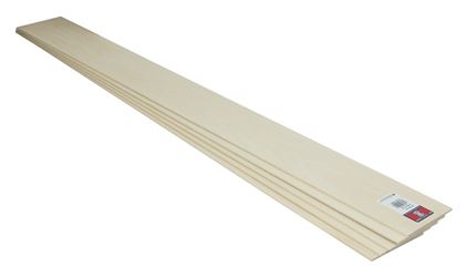 Midwest Products 4004 Sheet, 36 in L, 3 in W, 1/8 in Thick, Basswood 
