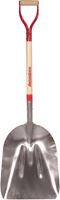 RAZOR-BACK 53128 Scoop Shovel, 15 in W Blade, Aluminum Blade, Wood Handle, D-Shaped Handle, 44-3/4 in OAL 