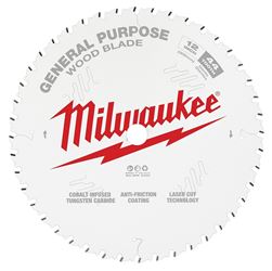 Milwaukee 48-40-1220 Circular Saw Blade, 12 in Dia, 1 in Arbor, 44-Teeth, Cobalt/Tungsten Carbide Cutting Edge 