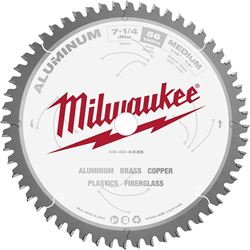Milwaukee 48-40-4335 Circular Saw Blade, 7-1/4 in Dia, 5/8 in Arbor, 56-Teeth, Carbide Cutting Edge 