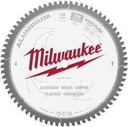 Milwaukee 48-40-4360 Circular Saw Blade, 10 in Dia, 5/8 in Arbor, 72-Teeth, Carbide Cutting Edge 