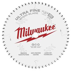 Milwaukee 48-40-0730 Circular Saw Blade, 7-1/4 in Dia, 5/8 in Arbor, 60-Teeth, Carbide Cutting Edge, 1/PK 