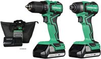 Metabo HPT KC18DDXM Sub-Compact Drill/Impact Driver Combo Kit, Battery Included, 18 V