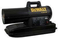 DeWALT F340760 Forced Air Heater, 6 gal Fuel Tank, Kerosene, 75,000 Btu/hr, 1750 sq-ft Heating Area, Black 