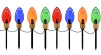 Hometown Holidays 92601 Light Stake Yard, 18 in L, Yard Decor, PVC, Blue/Gold/Green/Red, Shiny  6 Pack