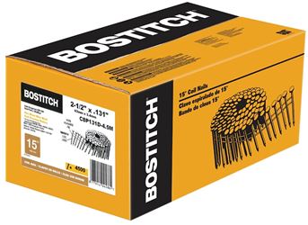 Bostitch C8R131D Framing Nail, 2-1/2 in L, Steel, Coated, Full Round Head, Ring Shank 