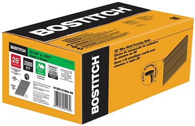 Bostitch S12D131GAL-FH Framing Nail, 3-1/4 in L, Steel, Hot-Dipped Galvanized, Full Round Head, Smooth Shank 