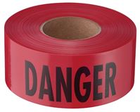 Empire 711004 Barricade Tape, 1000 ft L, 3 in W, Black/Red, Plastic 