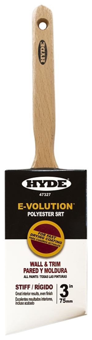Hyde 47327 Paint Brush, Oval Brush, 3 in L Bristle, Polyester Bristle, 6/PK