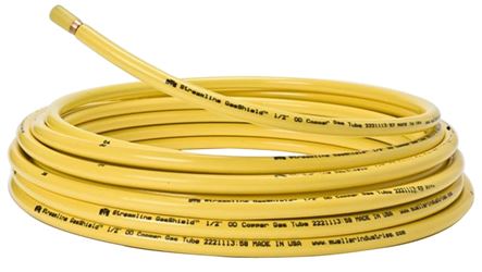 Streamline GasShield DY08100 Copper Tubing, 3/8 in, 100 ft L, Dehydrated, Coil 