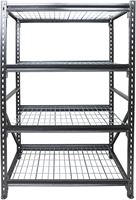 ProSource RCK48X24X72GRY Shelving Unit, 5000 lb Capacity, 4-Shelf, 48 in OAW, 24 in OAD, 72 in OAH, Gray 