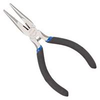 Vulcan JL-NP017 Mini Long Nose Plier, 5 in OAL, 0.5 mm Cutting Capacity, 3 cm Jaw Opening, Black Handle, 1/2 in W Jaw 
