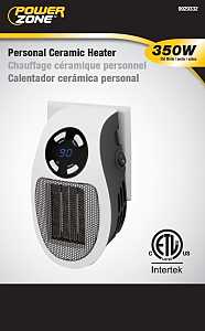 PowerZone MH-04 Ceramic Heater, 2.9 A, 120 V, 350 W, 2 -Heat Setting, White - VORG9929332